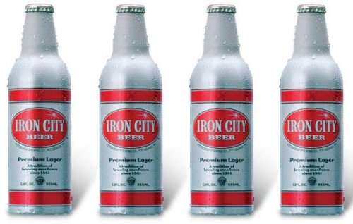 Iron City Beer aluminum bottles