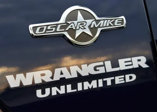 The fender badging of the 2012 Jeep Wrangler Freedom Edition