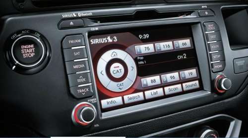 The navigation screen of the 2012 Kia Rio SX 5-door