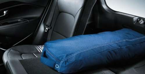 The rear seats of the 2012 Kia Rio SX 5-door
