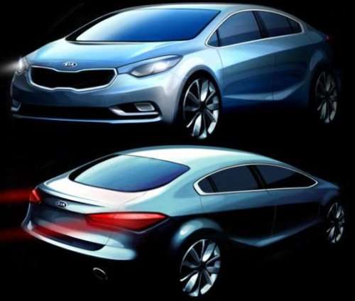 The first official sketches of the 2014 Kia Forte sedan