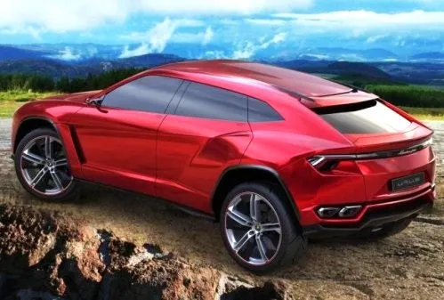 A high angle view of the new Lamborghini Urus SUV