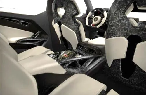 The rear seating area of the new Lamborghini Urus SUV