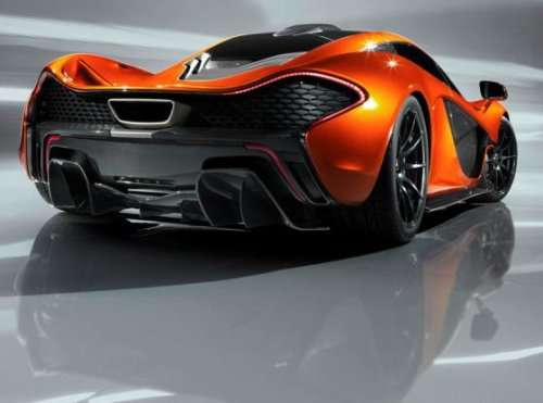 The 2013 McLaren P1 Supercar from the rear