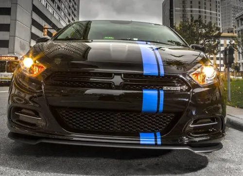 The front end of the Mopar 13 Dodge Dart