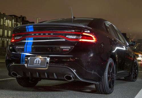 The rear end of the Mopar 13 Dodge Dart