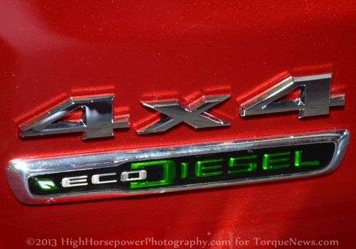 The EcoDiesel badge on the 2014 Jeep Grand Cherokee