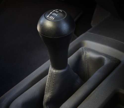 The transfer case shifter of the 2012 Ram 2500 Power Wagon Laramie