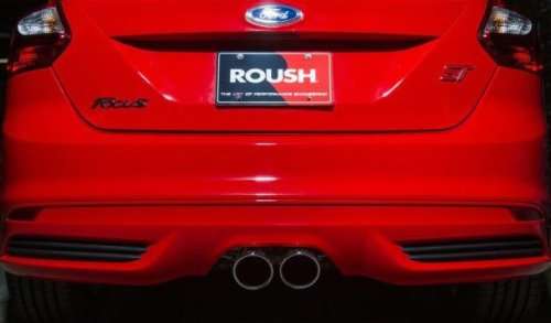 The rear view of the Ford Focus ST with the Roush exhaust