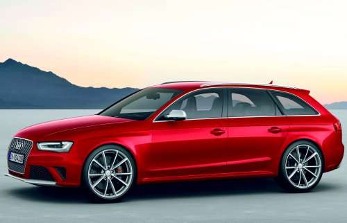 The side of the new 2013 Audi RS4 Avant