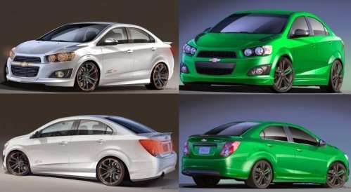 A preview of the Chevy Sonic Sedans coming to SEMA 2012