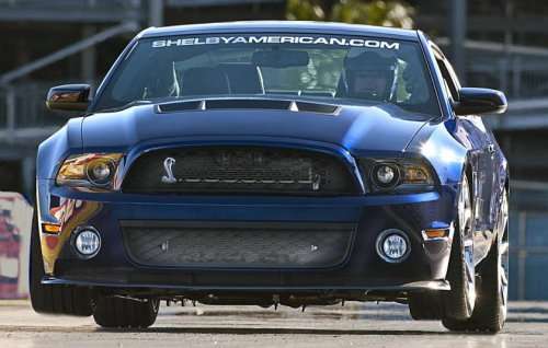 The photoshopped image of the Shelby 1000 with the wheels up