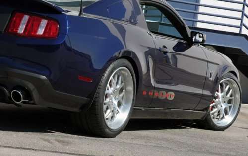 A close up shot of the side of the 2012 Shelby 1000 Mustang 