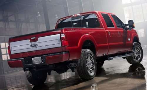 The back end of the new 2013 Ford Super Duty Platinum