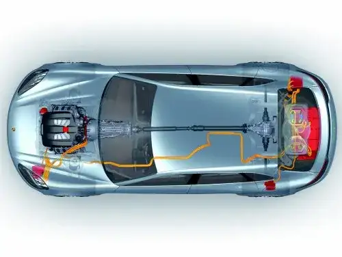 A powertain diagram of the Porsche Panamera Sport Turismo Concept