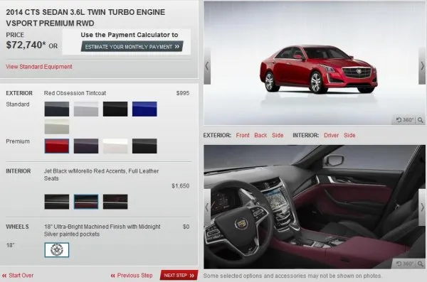 Cadillac configurator usa