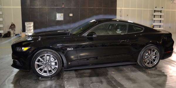 The 2015 Ford Mustang GT in the wind tunnel