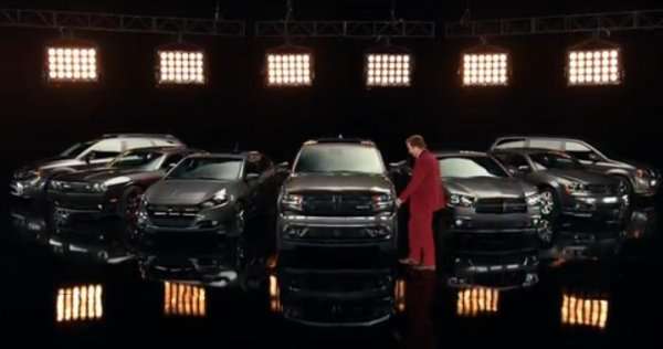 Ron Burgundy with the entire 2014 Dodge lineup