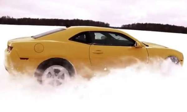 The Chevrolet Camaro in the snow