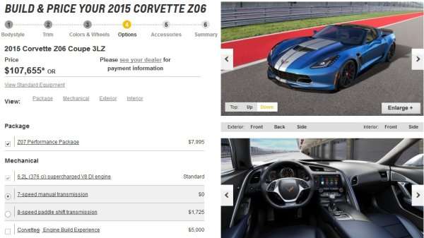 corvette z06 build page