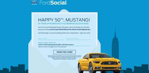 Ford Mustang birthday card