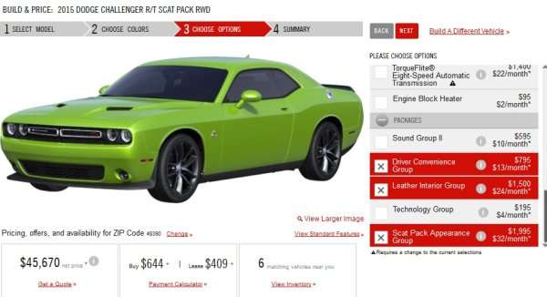 2015 challenger scat pack build page
