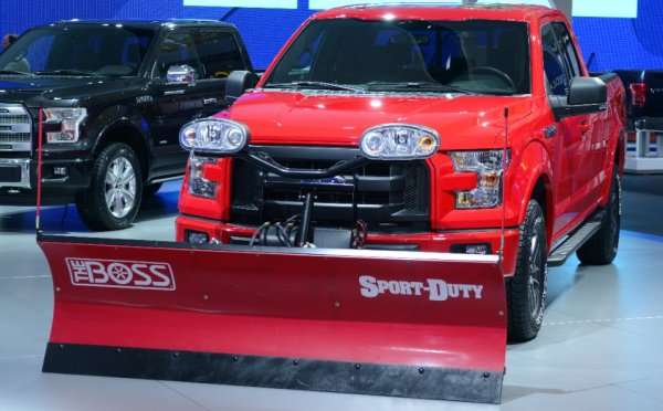 The 2015 Ford F150 with a snow plow