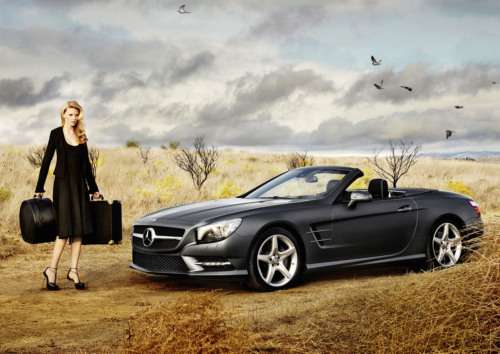Mercedes-Benz SL Roadster with supermodel Lara Stone