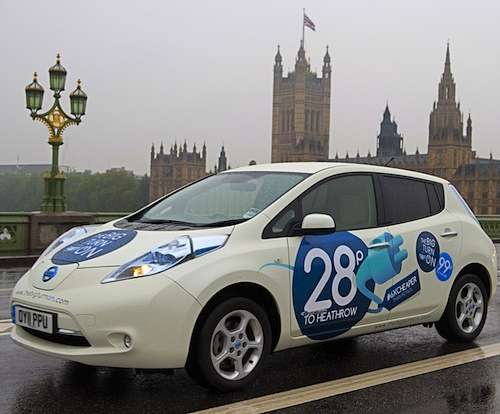 Free electric Nissan Taxi drive this past weekend in London