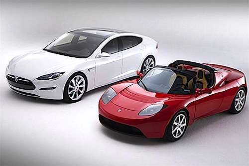 Tesla all-electric Model S and Roadster