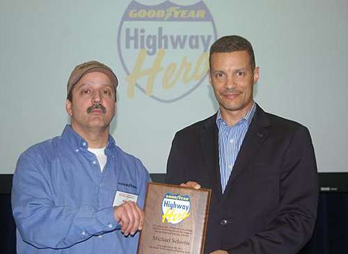 Schiotis wins award from Goodyear for heroism