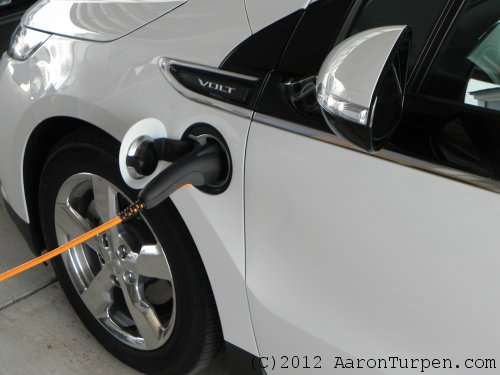 Chevy Volt plugged in