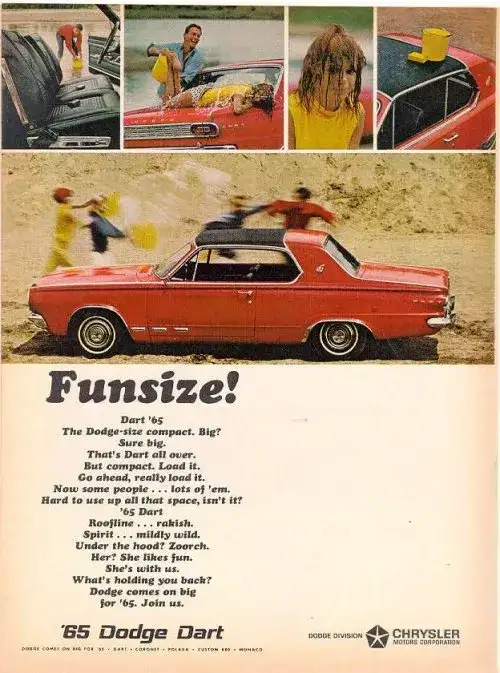 1965 Dodge Dart full page ad