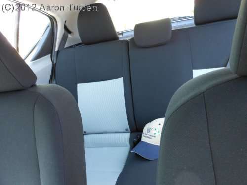 2012 Prius c rear seating view