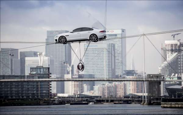 Jaguar XF on the high wire
