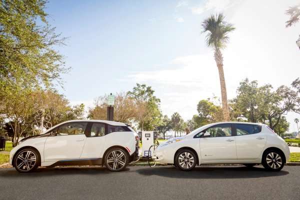 BMW i3 and Nissan LEAF electric cars