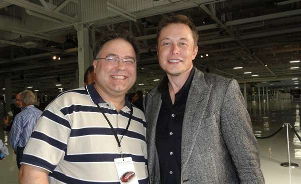 Elon Musk with Tesla Model S owner