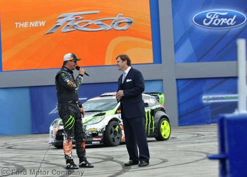 Ken Block introduced the new 2014 Ford Fiesta ST