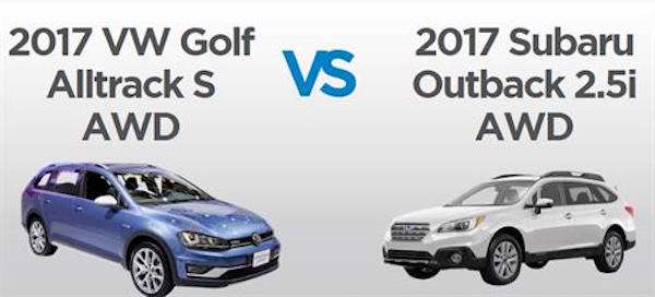 2017 Subaru Outback, 2017 Volkswagen Alltrack S AWD, VW Alltrack