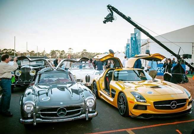 1955 Mercedes-Benz 300SL and 2014 SLS AMG Black Series Coupe