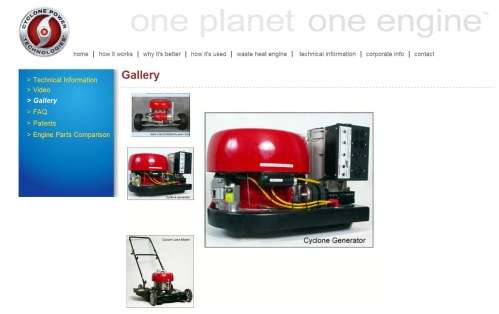 Showing product diversity at www.CyclonePower.com