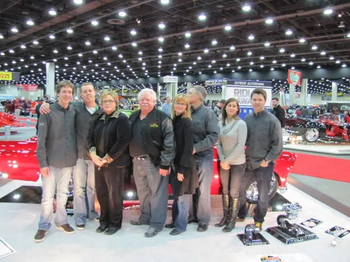 Group Photo in front of 2012 Ridler Award winner, 1955 Ford T-Bird