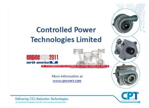 Controlled Power Technologies Limited at 2011 Engine Expo in Novi, MI