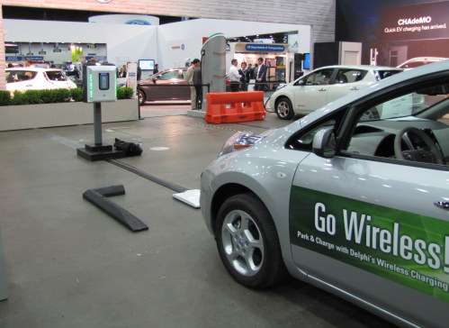 The theme was Go Wireless at the Delphi charging station at SAE World Congress