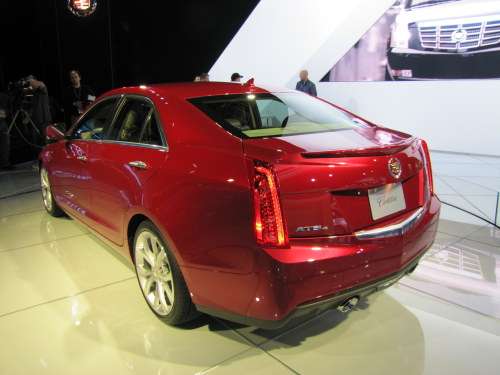 Rear angled view of Cadillac ATS at NAIAS 2012