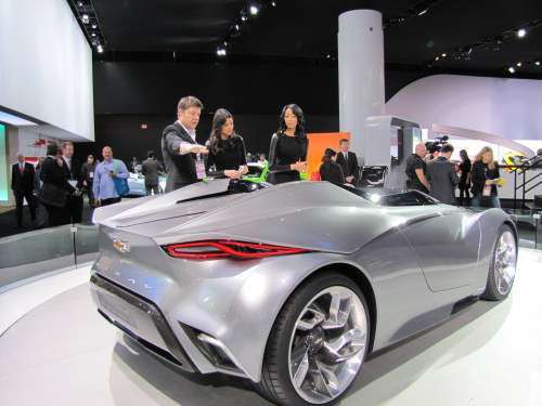 Chevy designer expressing to NAIAS models on Chevy Miray concept features