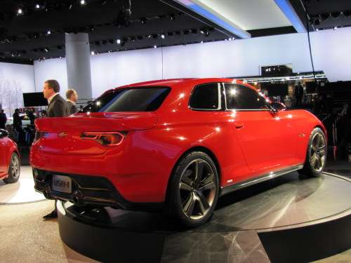 Rear angle look at Chevy Code 130R at NAIAS 2012