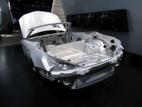Display of Mercedes SL Aluminum Body at NAIAS 2012