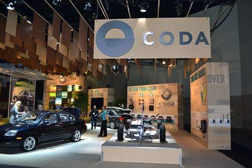 Booth of CODA Automotive at 2011 LA Auto Show
