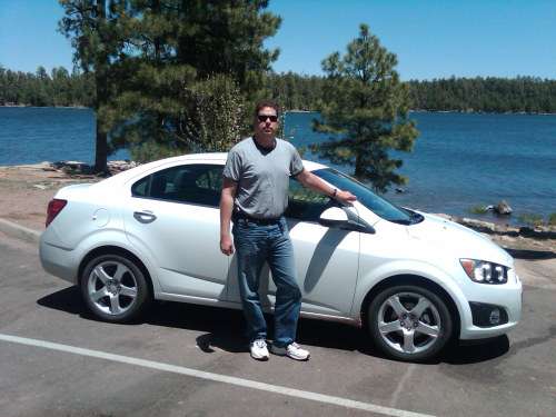 Seth Valentine, Chevy Sonic Quality Manager, at the Tonto National Forest in AZ.